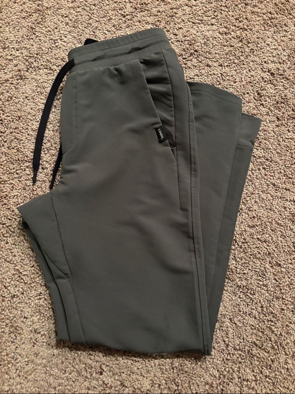 Mens Olive Green Performance Jogger Pants